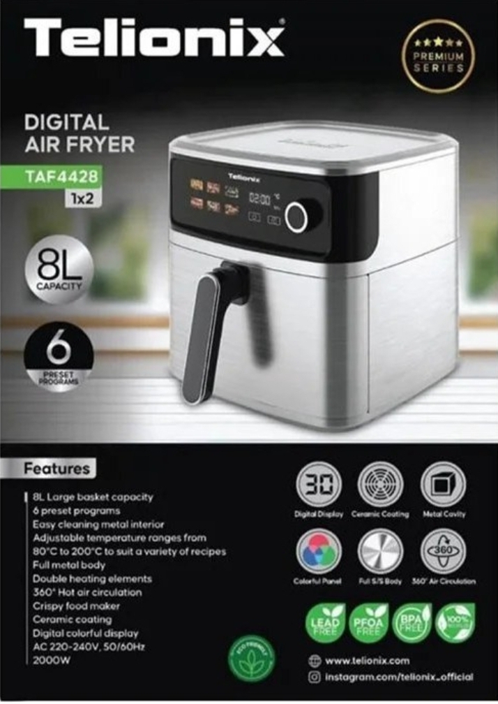 سرخ کن تلیونیکس TAF4428 ظرفیت ۸ لیتر بدون روغن