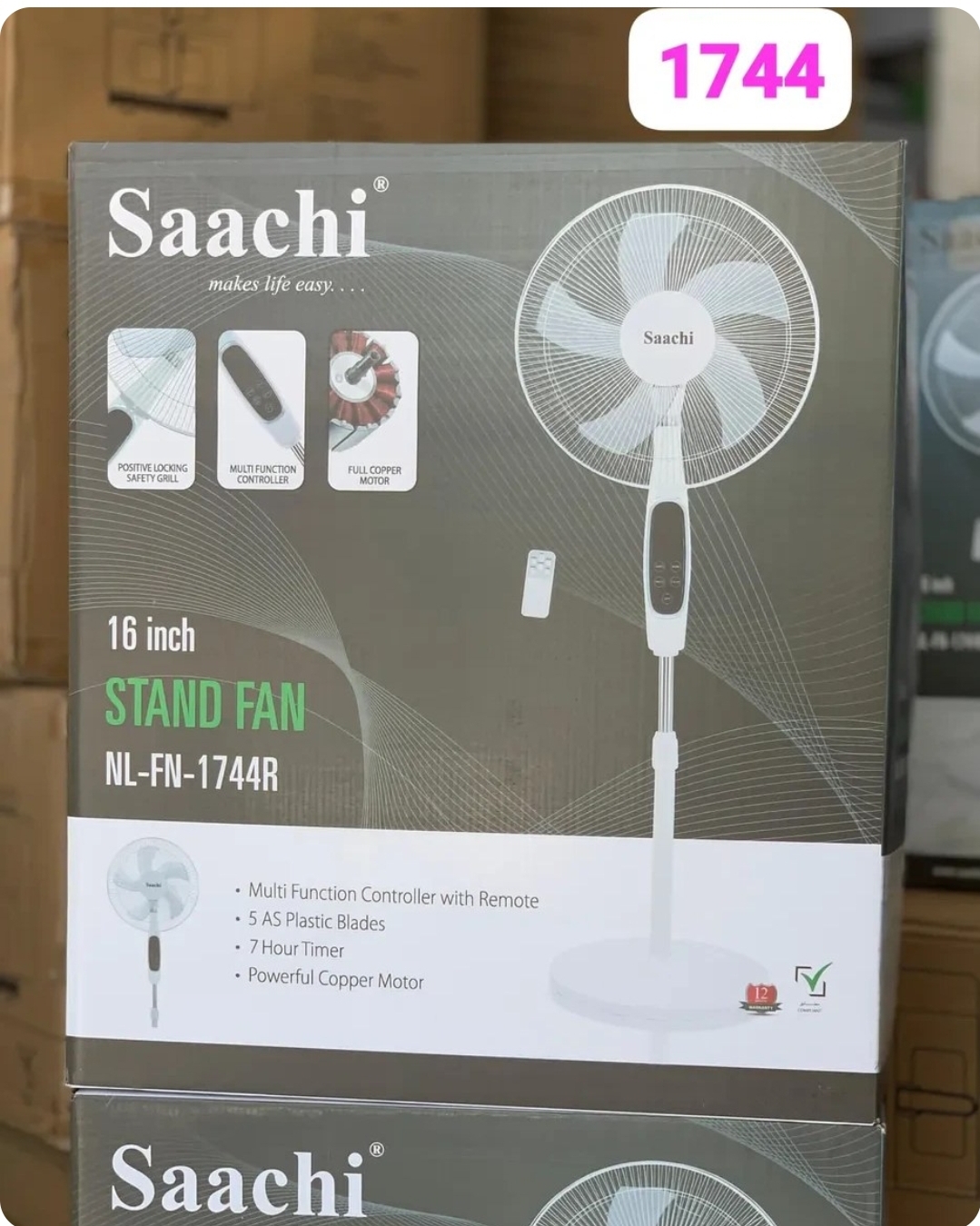 پنکه ایستاده کنترل دار ساچی Saachi مدل NL-FN-1744R