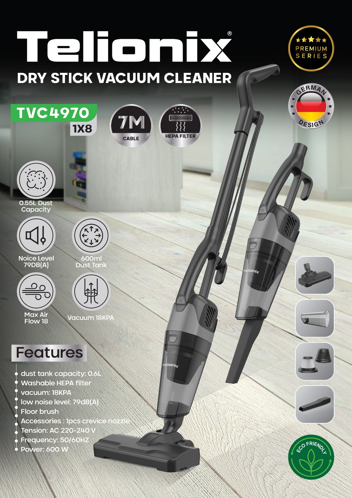 جارو برقی تیلونیکس مدل 4970